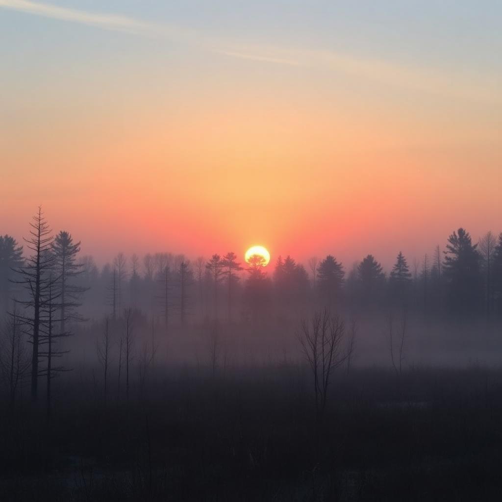 Serene sunrise over a quiet New Jersey landscape